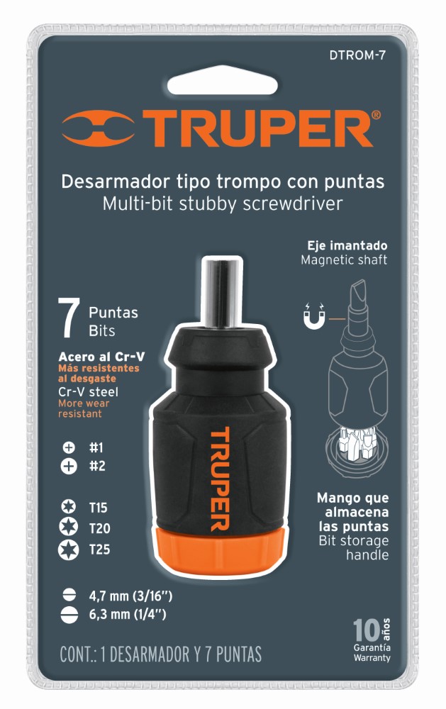 DESARMADOR TIPO TROMPO 7 PUNTAS 10751