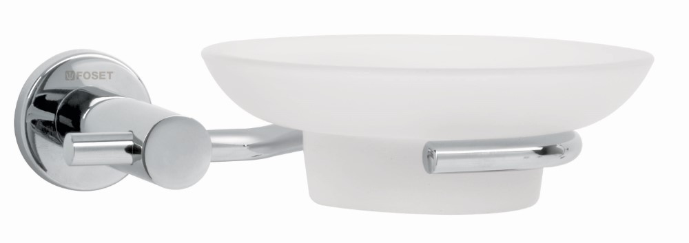 JABONERA C/ PLATO VIDRIO CROMADO LINEA E