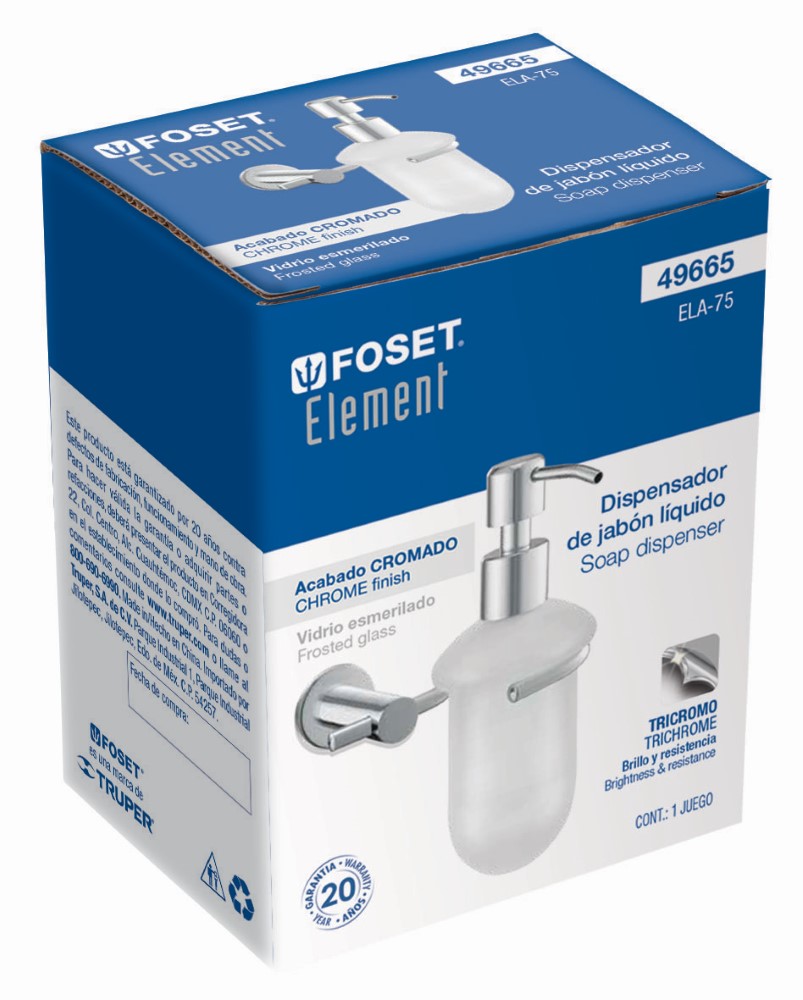 DISPENSADOR JABON CROMADO ELEMENT