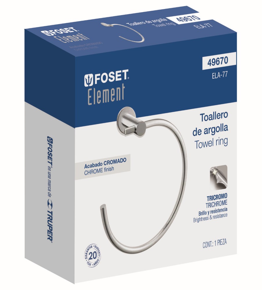 TOALLERO ARGOLLA CROMADO LINEA ELEMENT