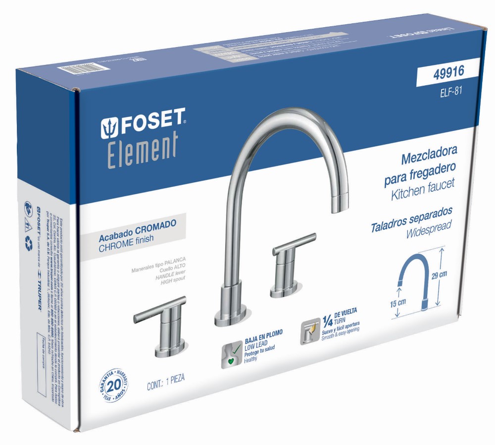 MEZCLADORA FREGADERO CUELLO ALTO ELEMENT