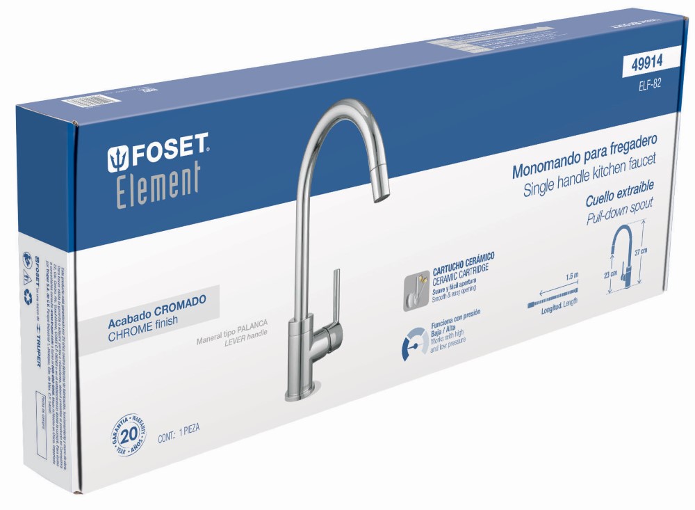 MEZCLADORA FREGADERO C/ MANGUERA EXTRAIB