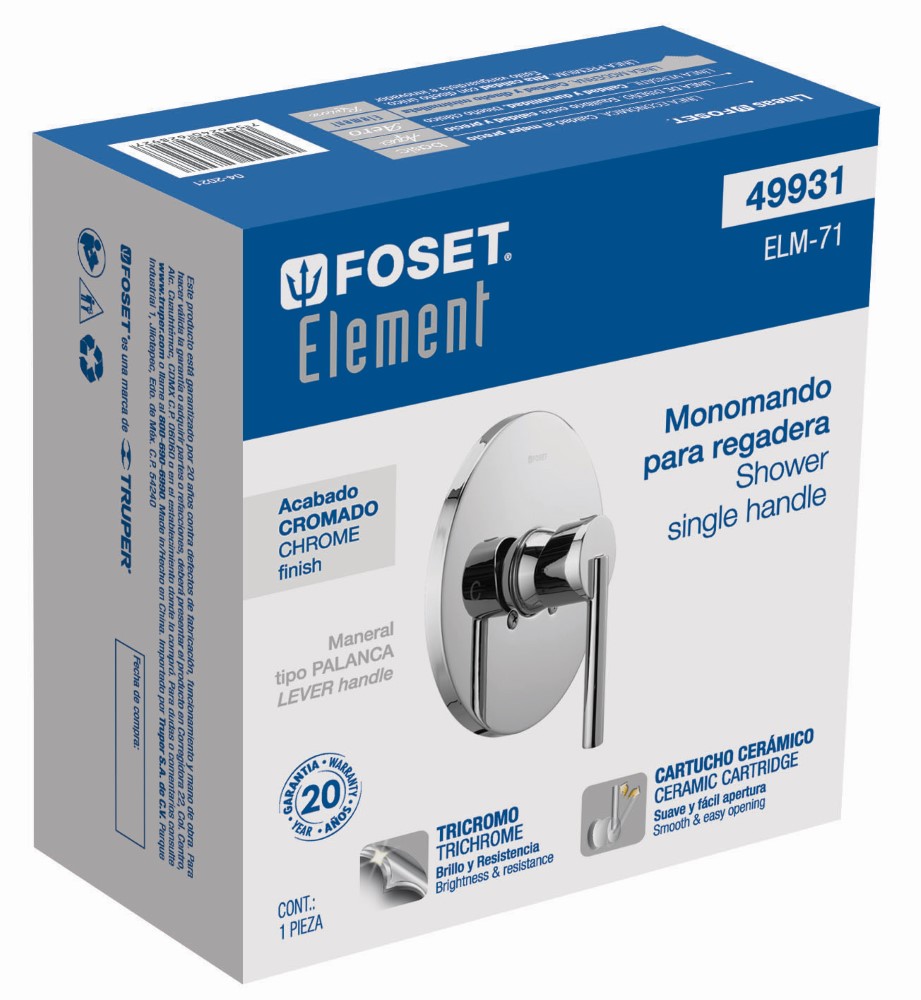 MONOMANDO REGADERA ELEMENT