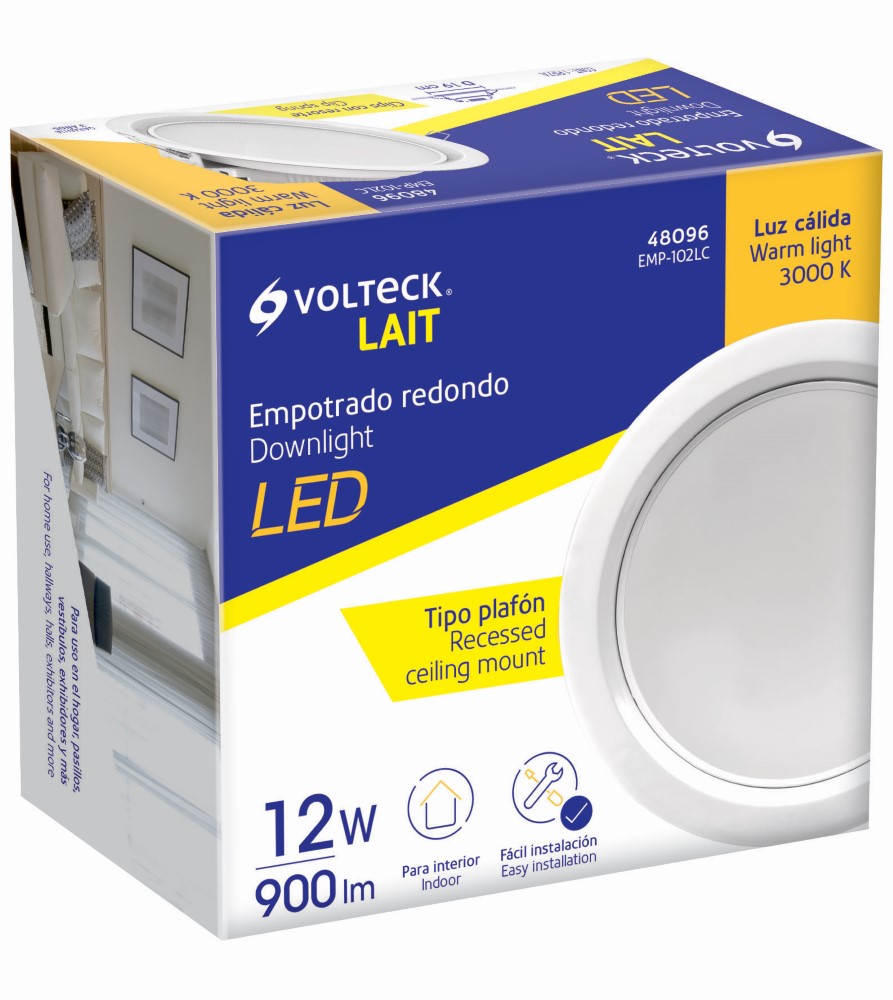 LUMINARIO LED EMP RED 12W LUZ CALIDA