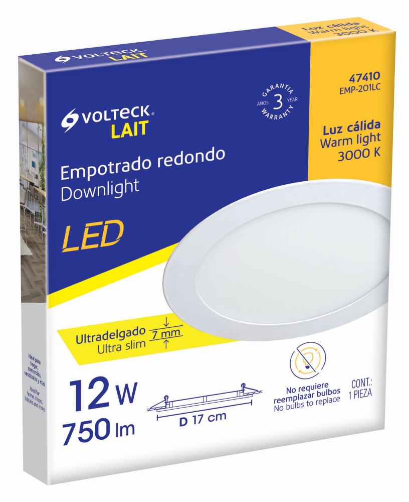 LUMINARIO ULTDELGADO EMPOT 6W LUZ CALIDA
