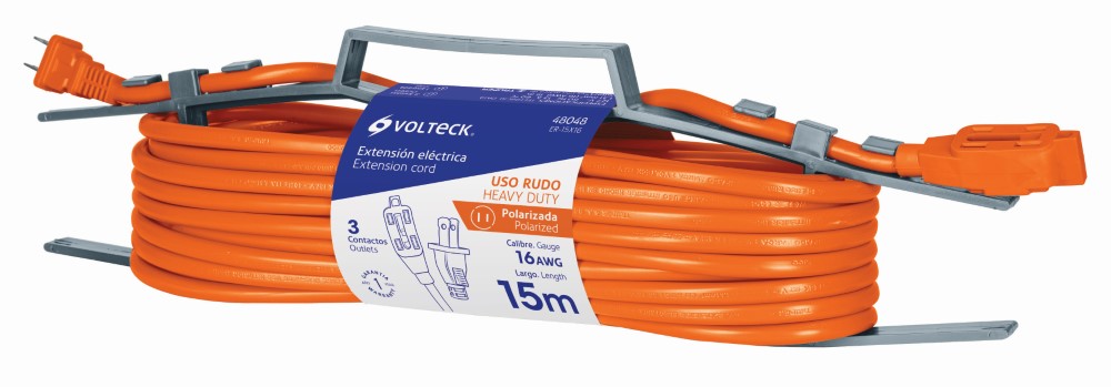 EXTENSION ELECTRICA NARANJA 15M