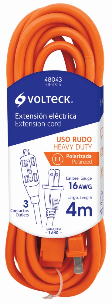 EXTENSION ELECTRICA NARANJA 4M