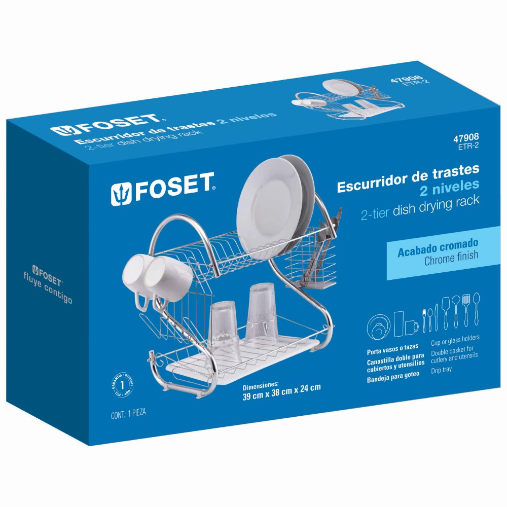 ESCURRIDOR  ACERO CROMADO 2 NIV P/TRASTE