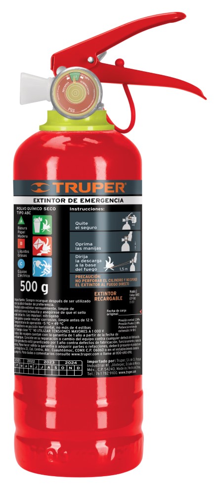 EXTINTOR PORTATIL RECA 0.5KG POLVO ABC