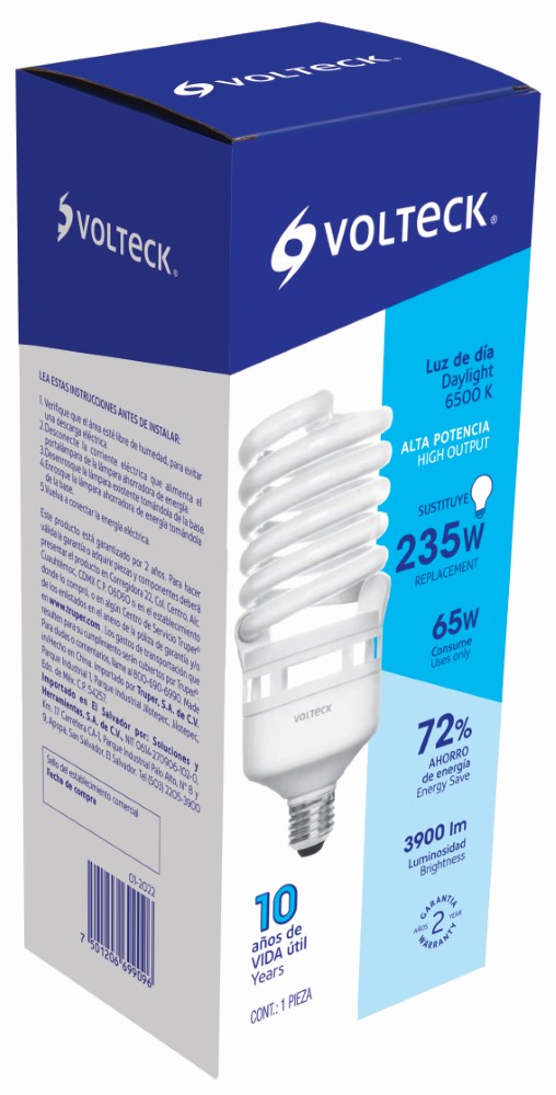 FOCO ESPIRAL 45W T4 165W 2700L