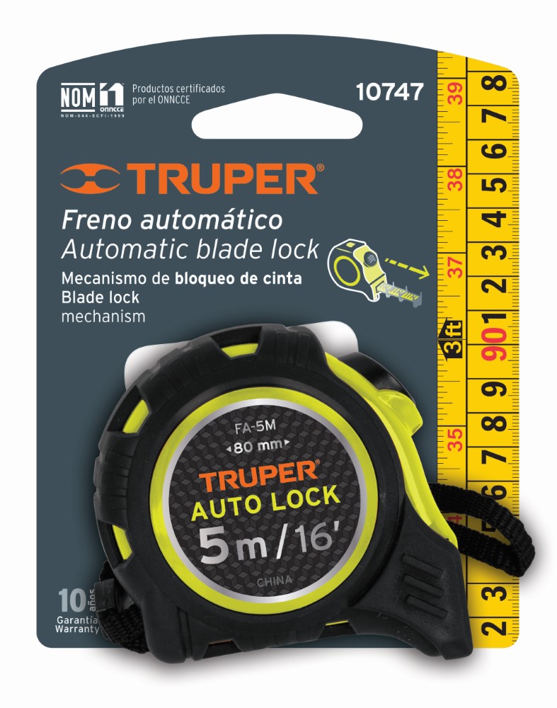 FLEXOMETRO AUTO LOCK 5 M CINTA 3/4 10747