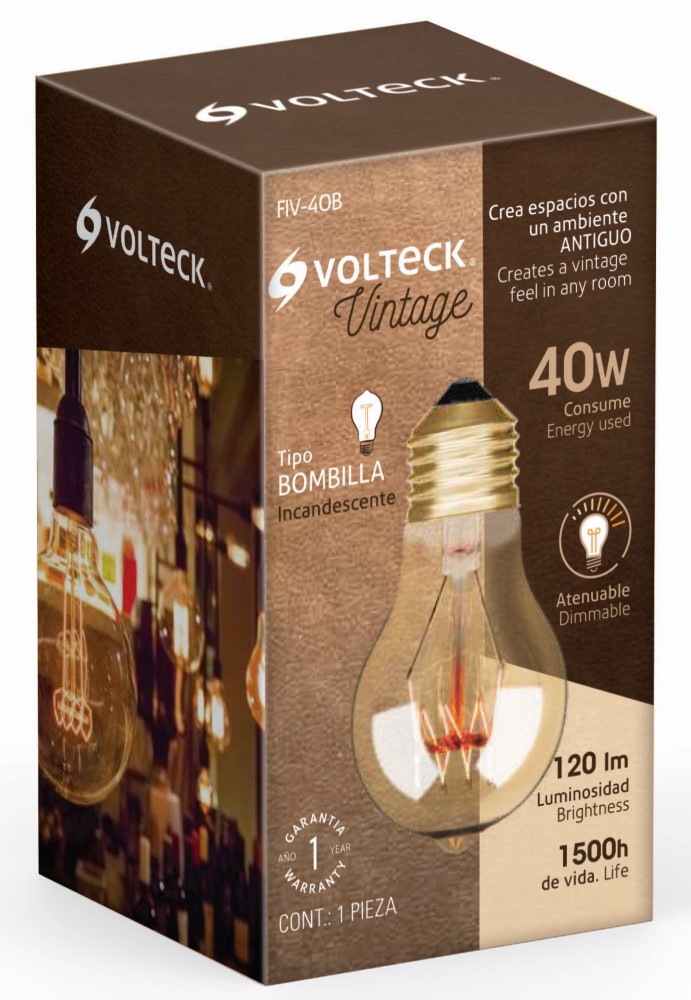 LAMPARA INCANDESCENTE VINTAGE 40W  47103