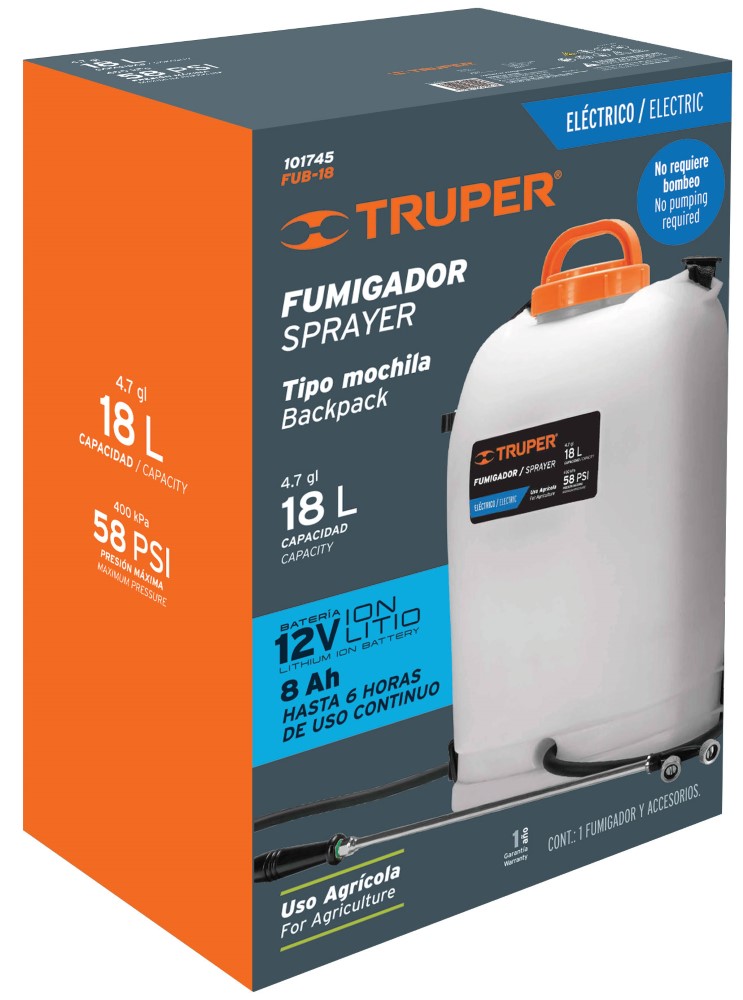 FUMIGADOR  DE 18 LTS ELECTRICO BATERIA L