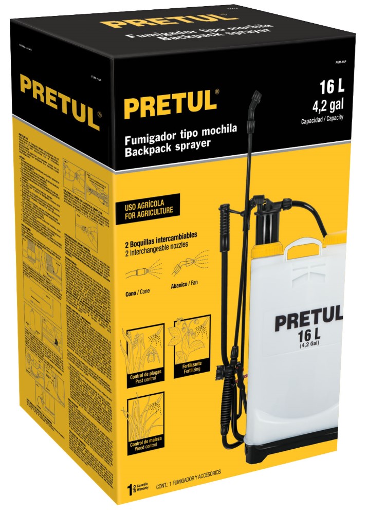 FUMIGADOR MOCHILA 16 LTS 24584 PRETUL