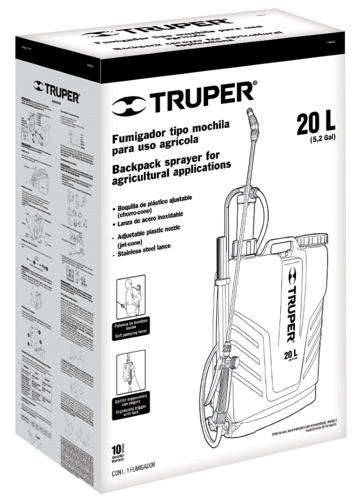 FUMIGADOR MOCHILA 20 LTS 14193 TRUPER