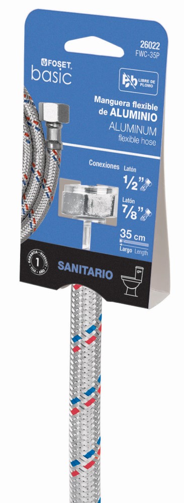 MANGUERA FLEXIBLE WC 35 CM ALUMINIO PRET