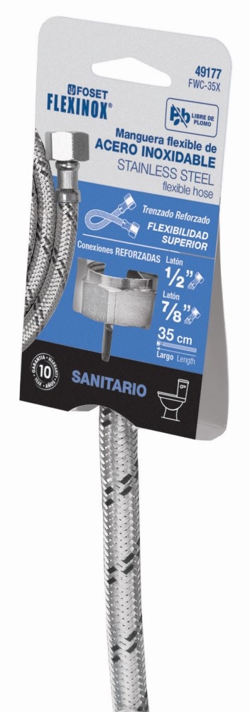 MANGUERA FLEXIBLE WC 35 CM ACERO INOXIDA