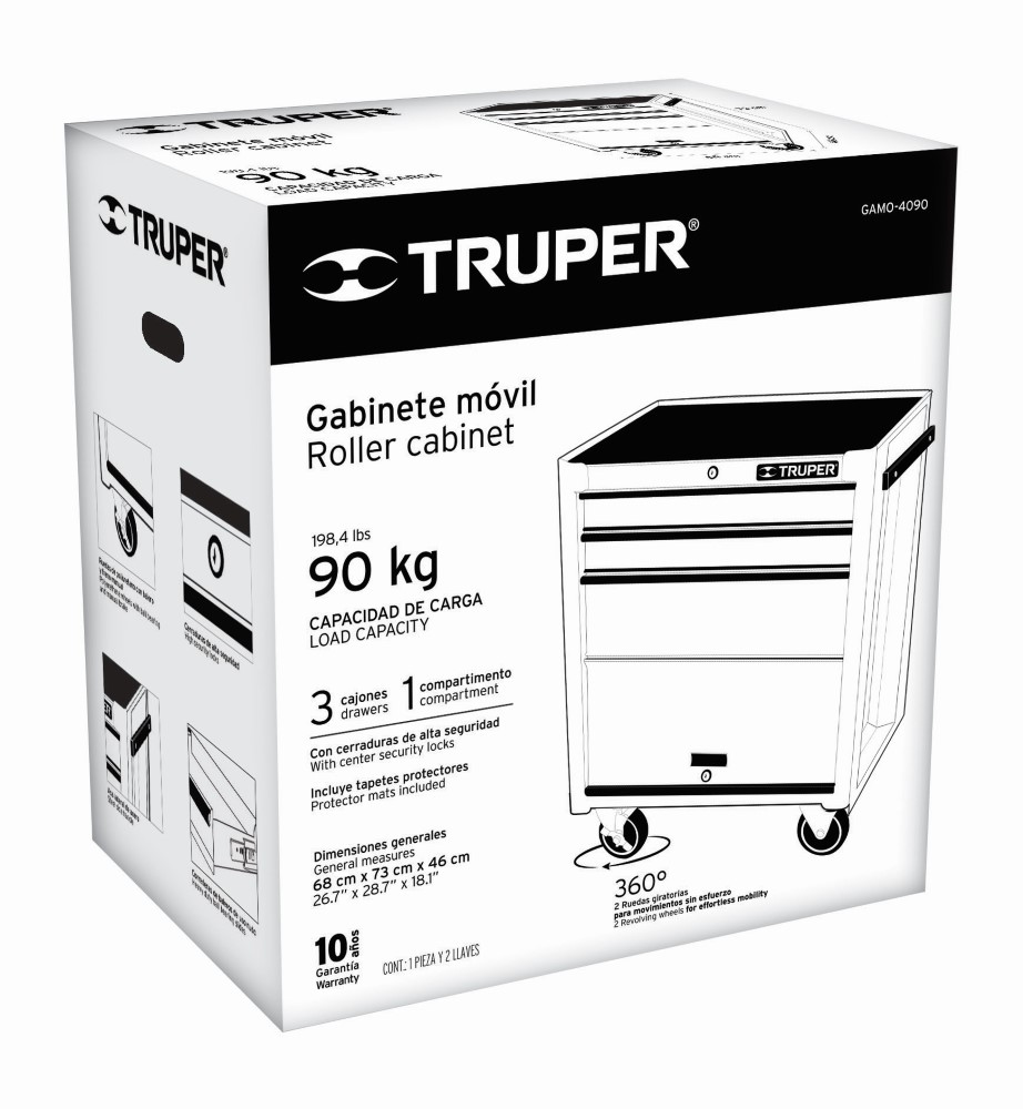 GABINETE METALICO MOVIL 4 CAJONES CAPACI