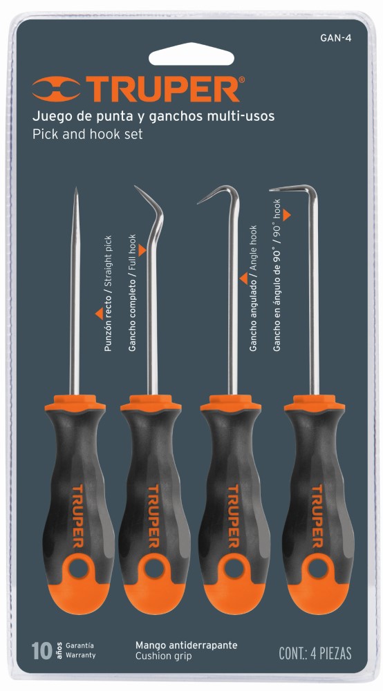 GANCHOS MULTIUSOS, SET 4 PIEZAS 14210