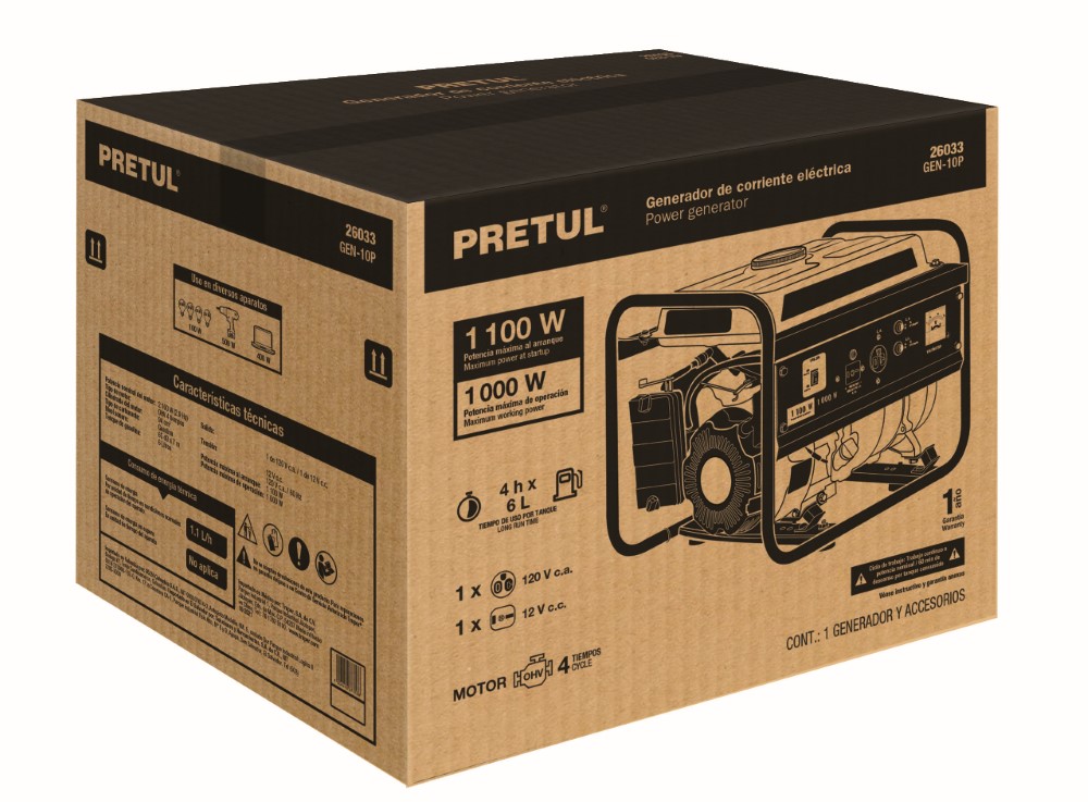 GENERADOR ELECTRICO A GASOLINA 1000 W