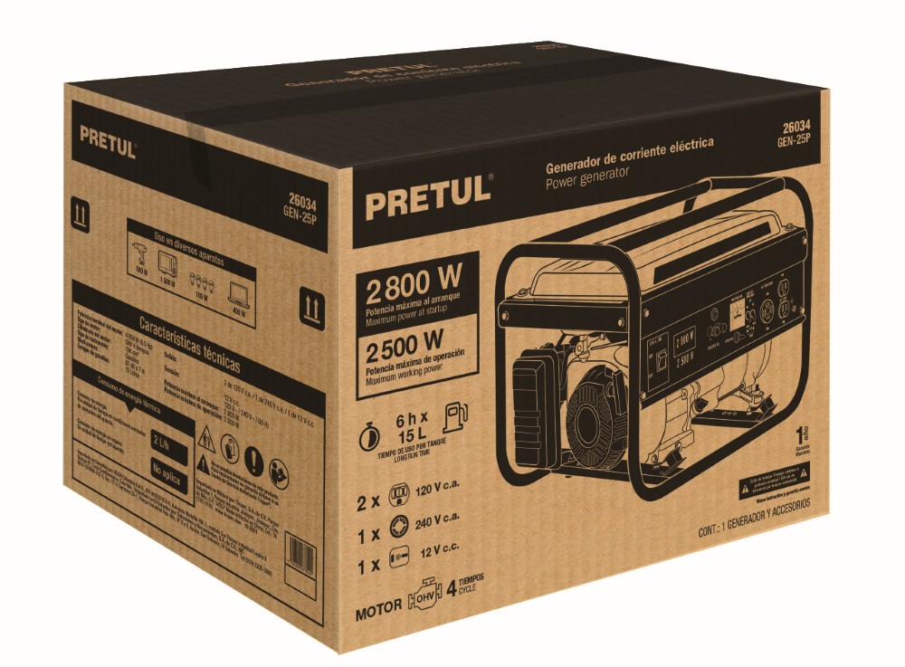 GENERADOR ELECTRICO A GASOLINA 2800 W