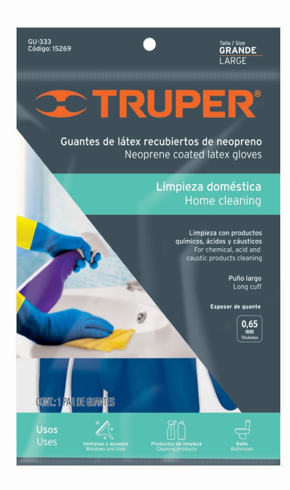 GUANTES LATEX GDE AZUL TRUPER