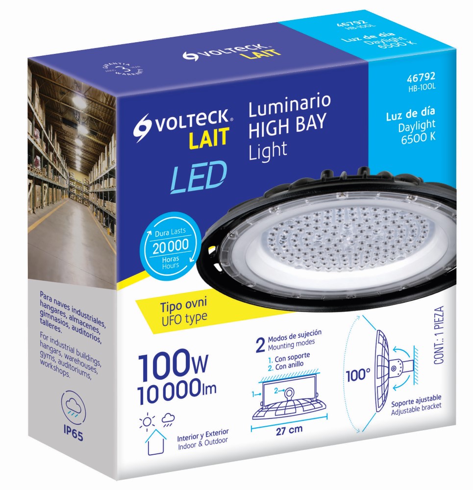 LUMINARIO LED 100 W HIGH BAY VOLTECK
