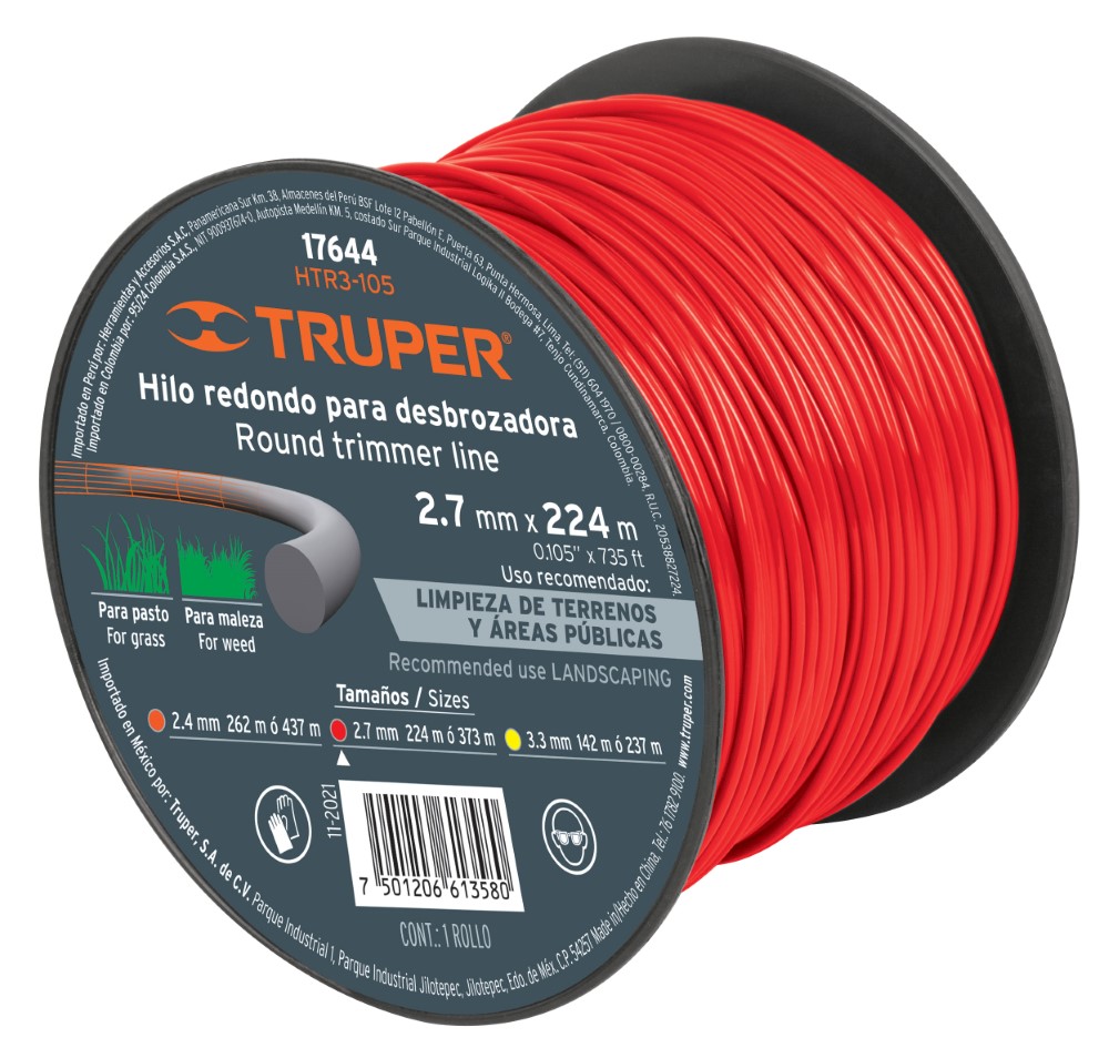 HILO DESBROZADORA 224M 2.7MM ROJO