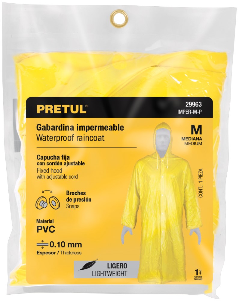 GABARDINA IMPERMEABLE MEDIANO PRETUL