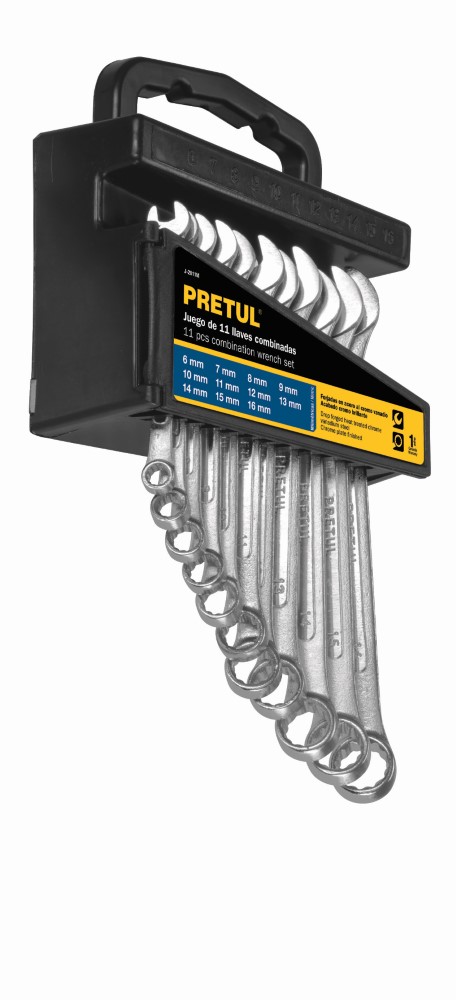 JUEGO 11 LLAVES COMBINADAS MM PRETUL