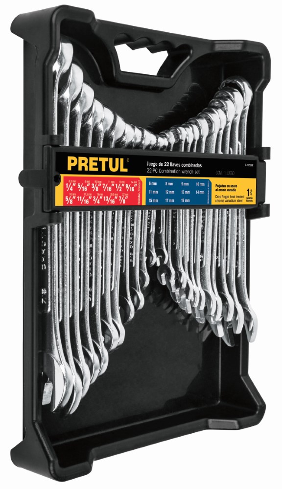 JUEGO LLAVES COMBINADAS 22 PIEZAS  22018