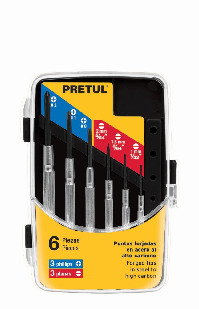 JUEGO C/ DESARMADORES METALICOS JOYERO 6