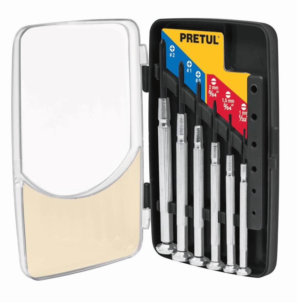 JUEGO C/ DESARMADORES METALICOS JOYERO 6