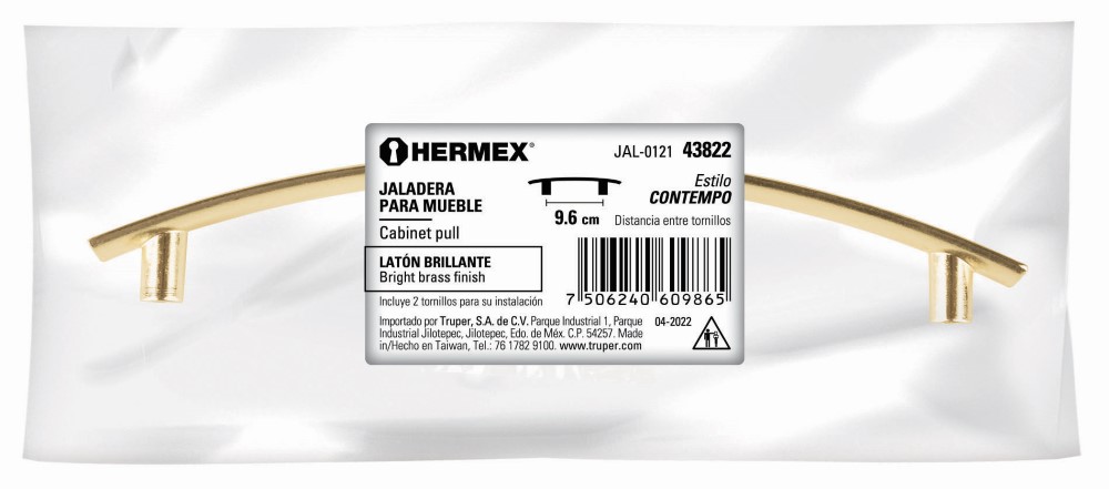 JALADERA LATON BRILLANTE ESTILO CONTEMPO