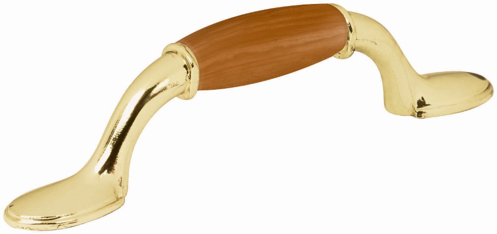 JALADERA LATON BRILLANTE C/ INSERTO ZINC