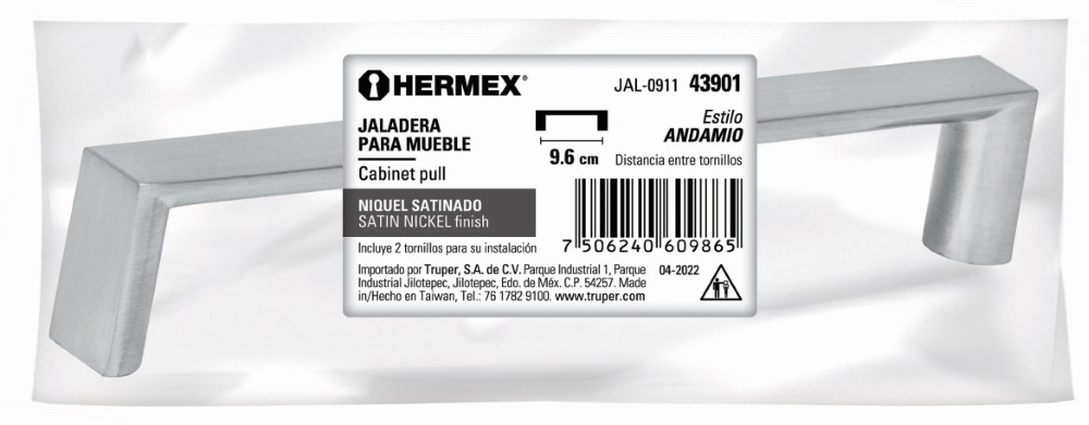 JALADERA NIQUEL SATINADO ESTILO ANDAMIO