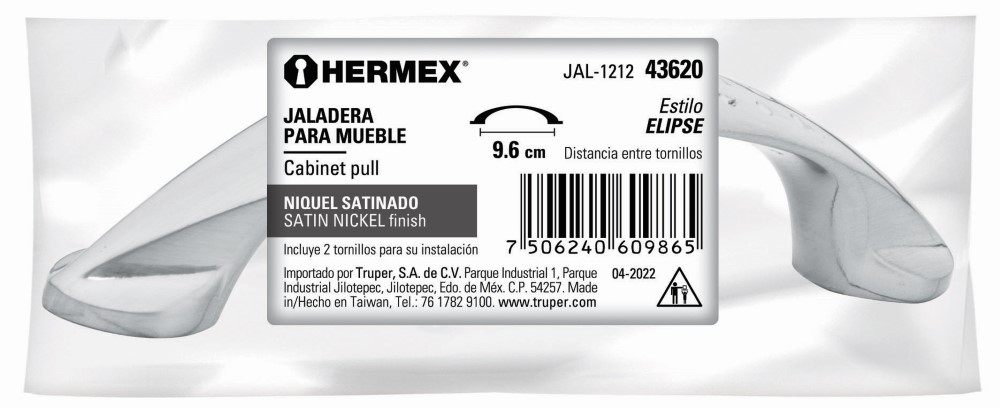 JALADERA NIQUEL SATINADO ESTILO ELIPSE 9