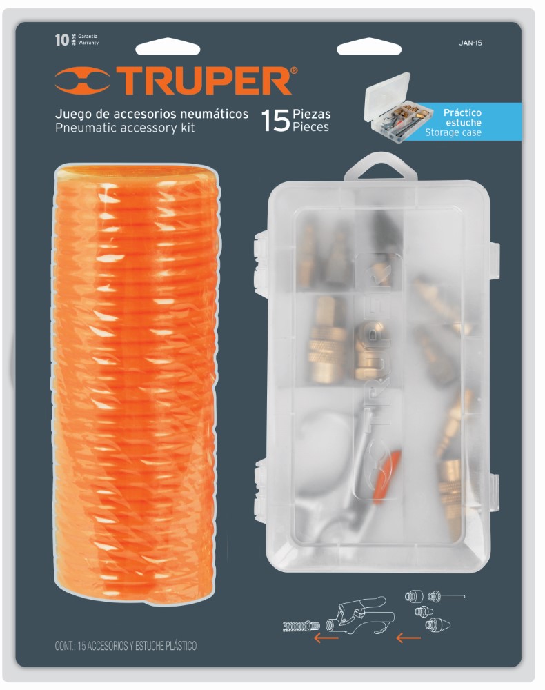 JUEGO COMPRESOR 15 ACCES Y MANGUERA