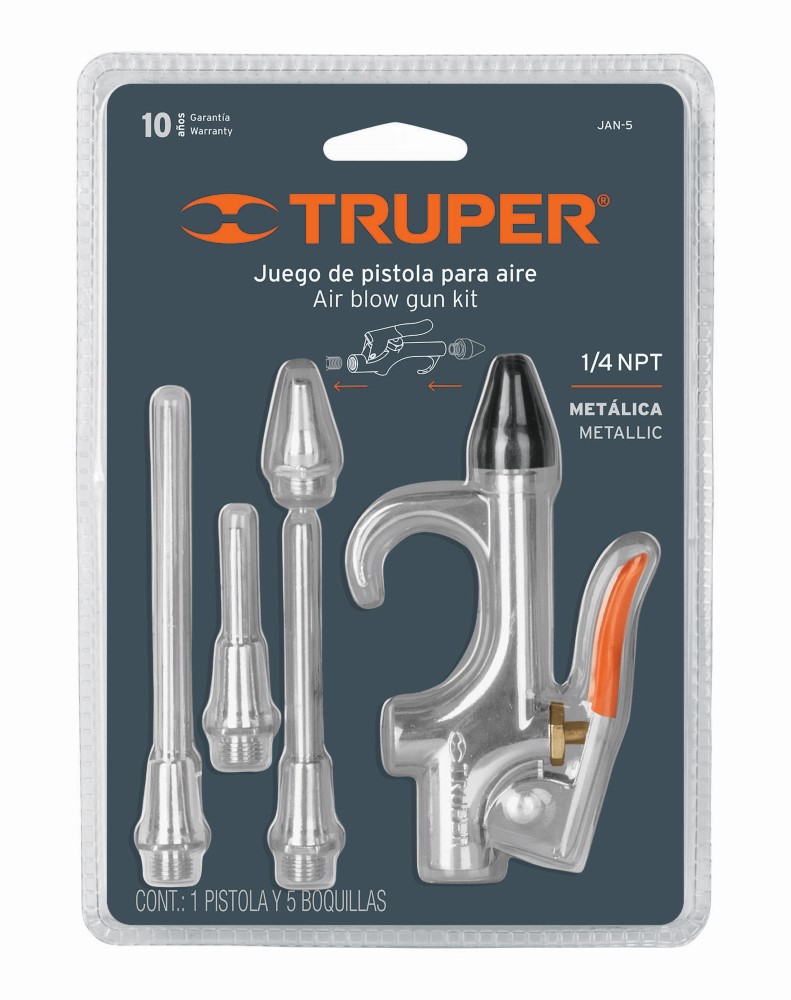 JUEGO PISTOLA 4 BOQUILLAS COMPRESOR AIRE
