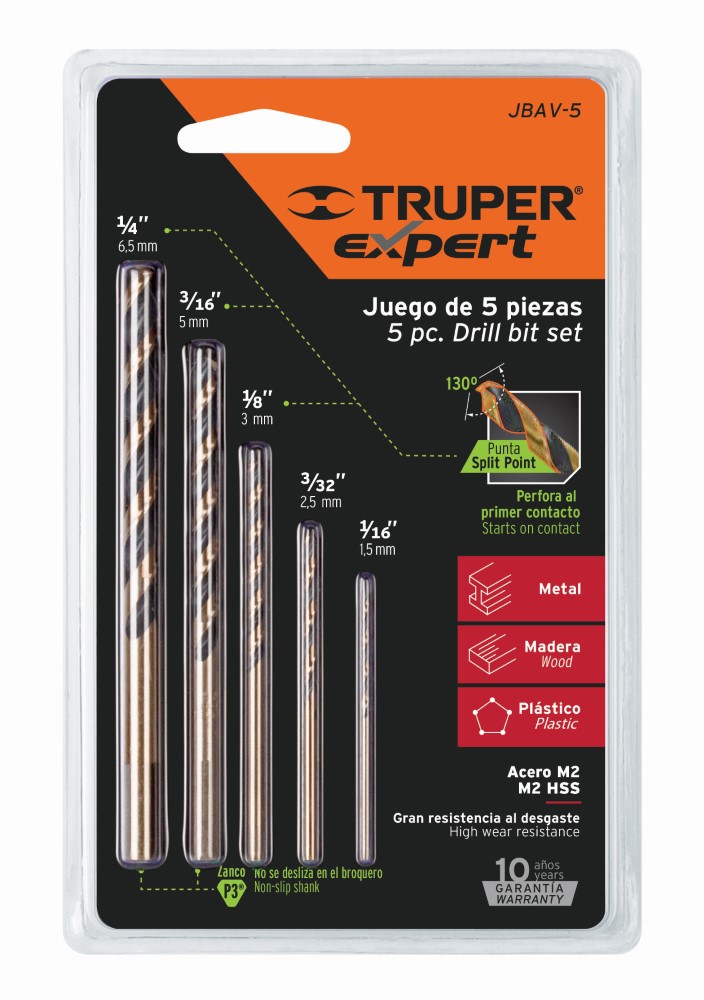 JUEGO BROCAS ALTA VELOCIDAD 5 PIEZAS