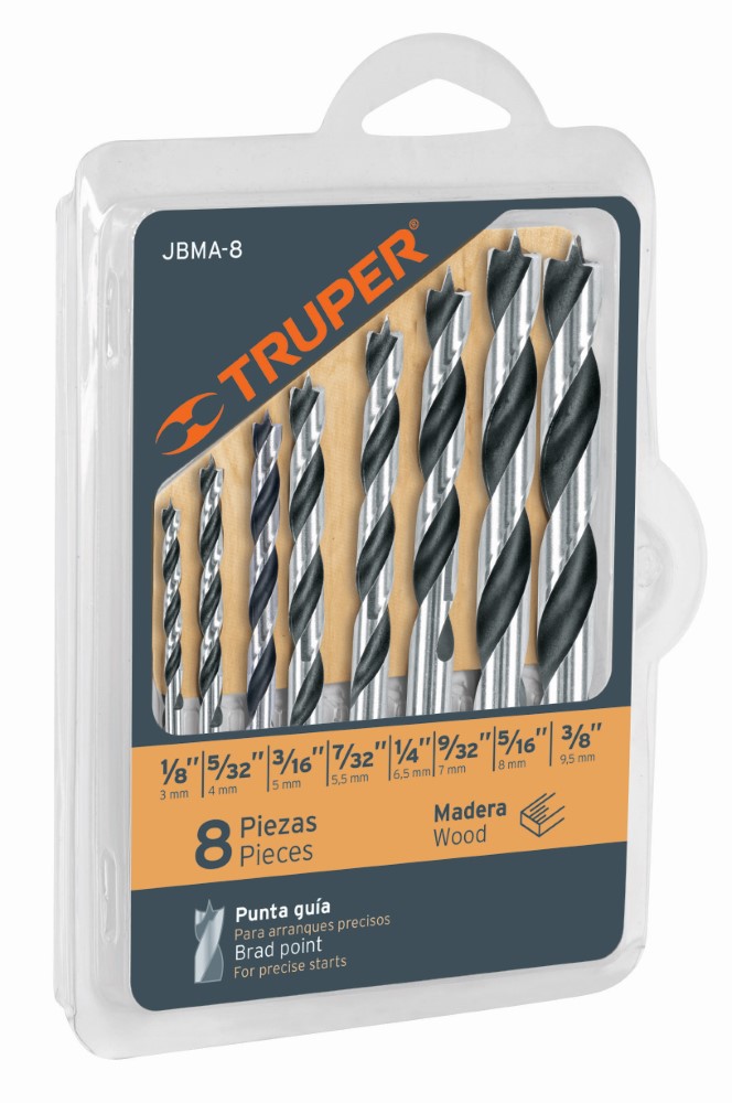 JUEGO 8 BROCAS MADERA