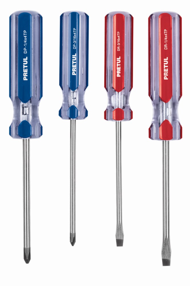 JUEGO 4 DESARMADORES PVC PRETUL