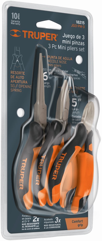 JUEGO PINZAS MINIATURAS 3 PZA 18215 TRUP