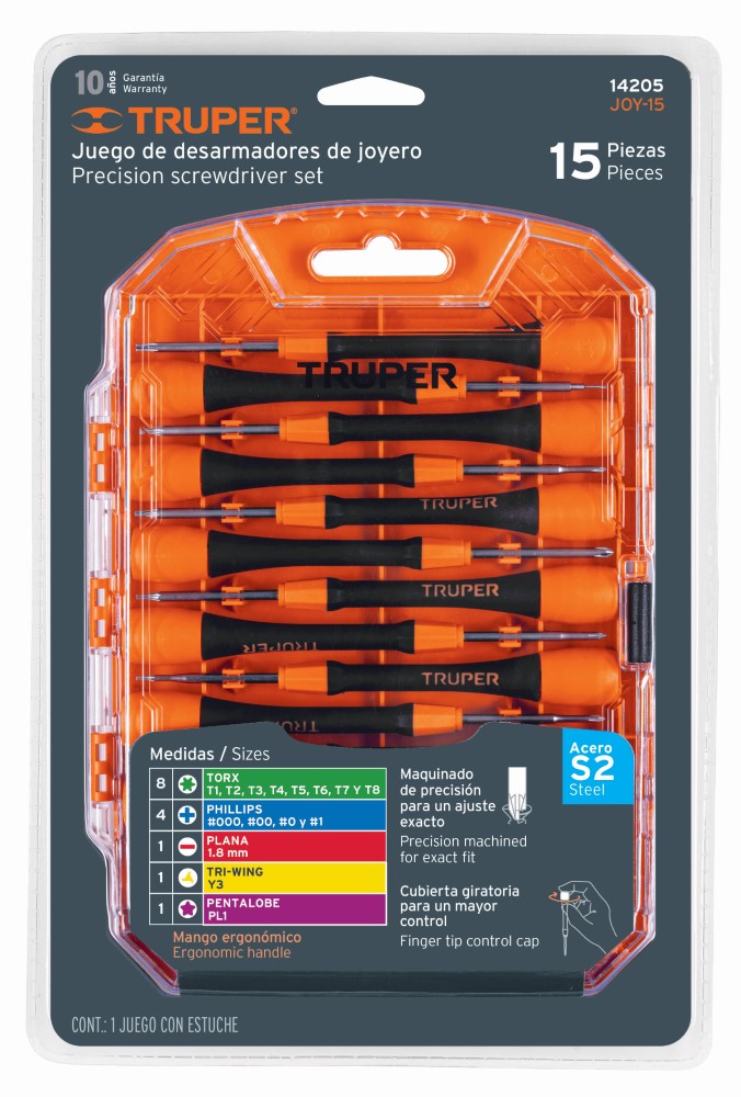 JUEGO CON DESARMADORES JOYERO 15 PIEZAS