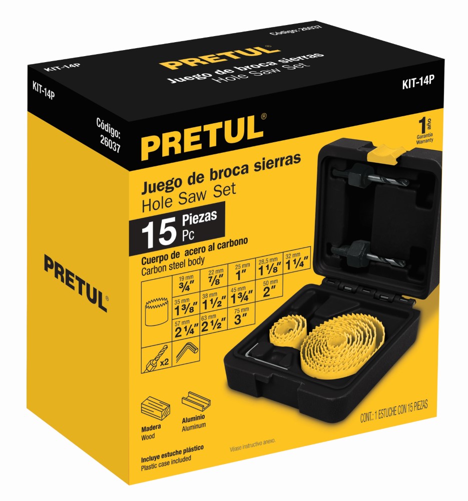 JUEGO BROCASIERRAS ACERO AL CARBONO 15PZ