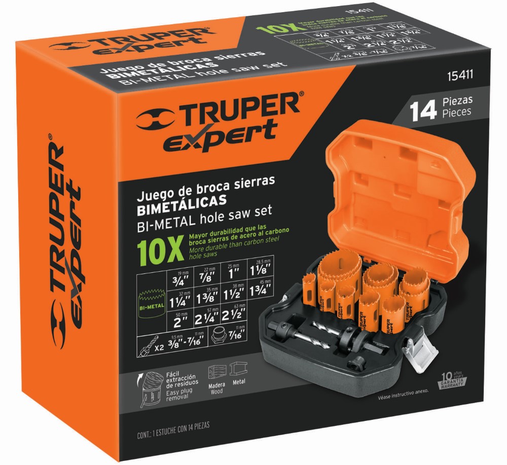 JUEGO 11 BROCASIERRAS BIMETALICAS TRUPER