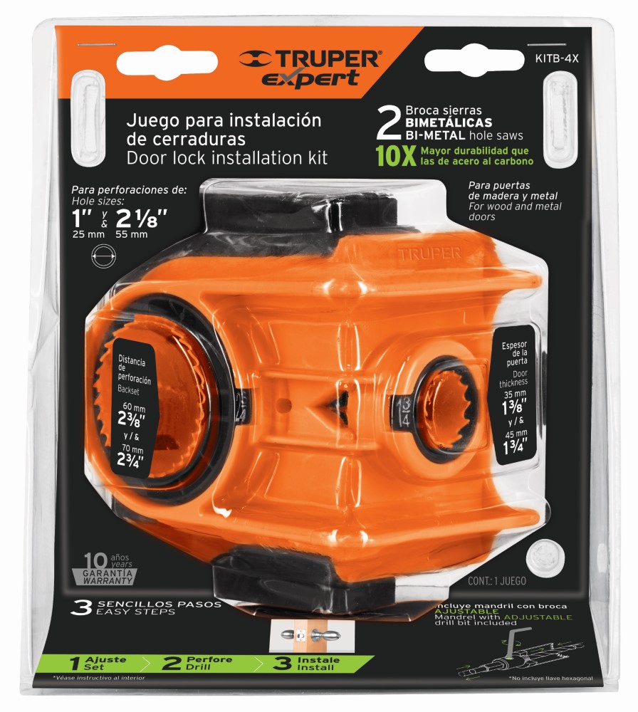 JUEGO BIMETALICO PARA INSTALAR CERRADURA