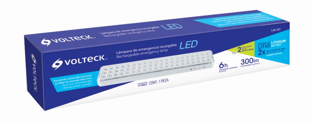 LAMPARA DE EMERGENCIA RECARGABLE 300 LM