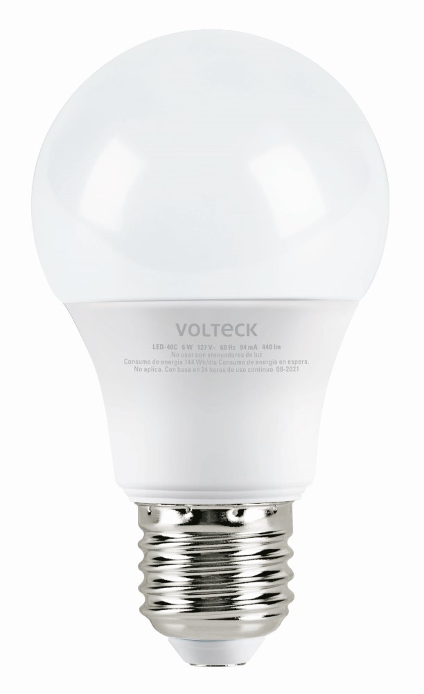 LÁMPARA LED, BULBO ESTÁNDAR A19 6W E27 1