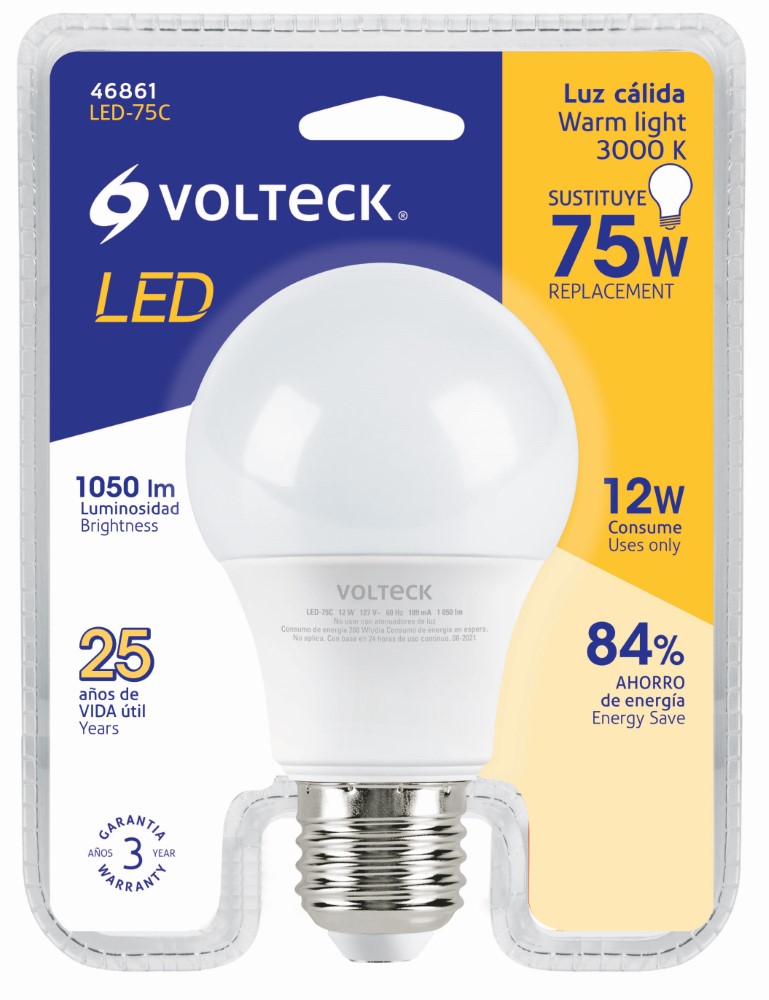 FOCO BULBO LED 12W 75W 1050L CALIDA